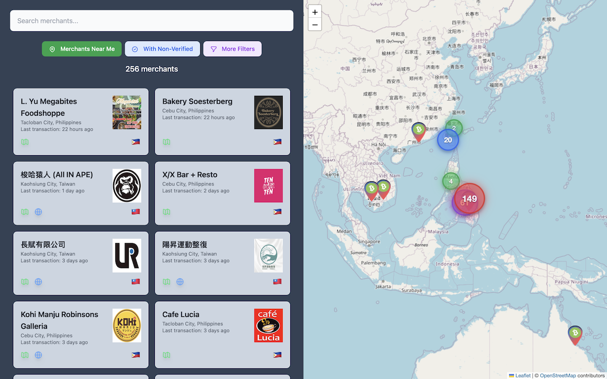 Paytaca Map App Interface